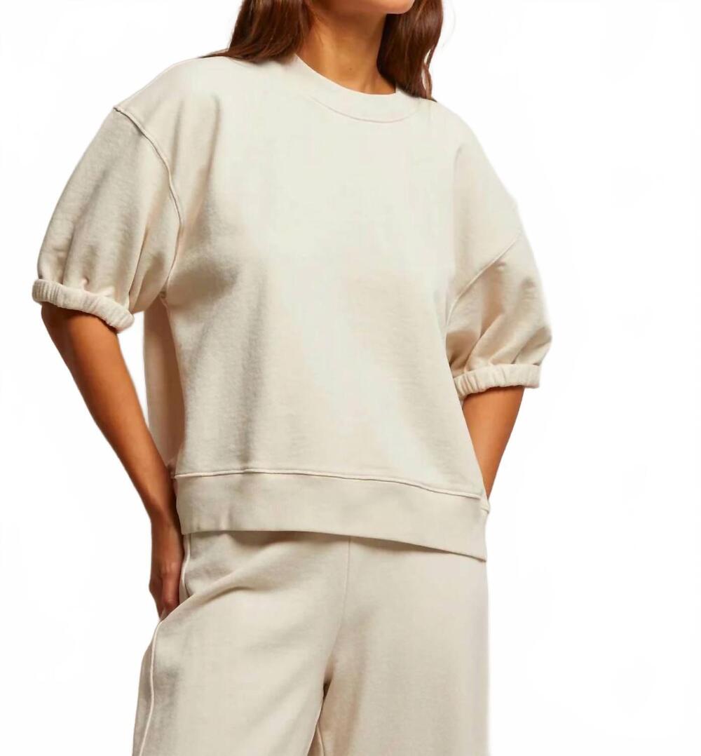 NEW PERFECTWHITETEE rebecca roll sleeve sweatshirt in sugar